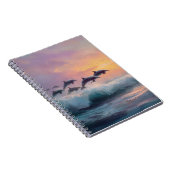 Pastel Sunset Dolphins Ocean Notebook Notizblock (Rechte Seite)