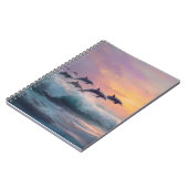 Pastel Sunset Dolphins Ocean Notebook Notizblock (Linke Seite)
