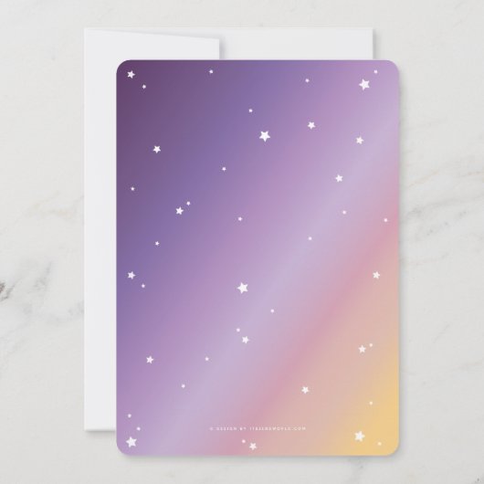 Pastel Sunset Script and Stars Graduation Party Einladung (Rückseite)