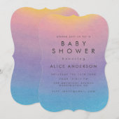 Pastel Sunset Watercolor Ombre Babydusche Einladung (Vorne/Hinten)