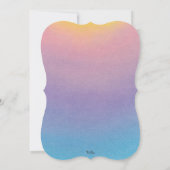 Pastel Sunset Watercolor Ombre Babydusche Einladung (Rückseite)