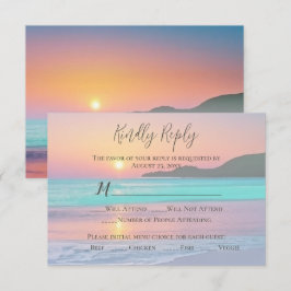 Pastel Sunset Zielstrand RSVP Karte