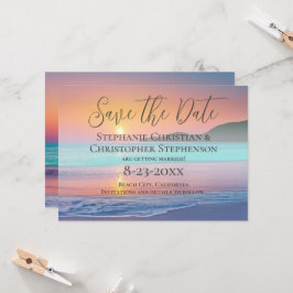 Pastel Sunset Zielstrand Save the Date Einladung