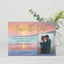 Pastel Sunset Zielstrand Save the Date