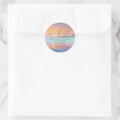 Pastel Sunset Zielstrand Save the Date Runder Aufkleber (Tasche)