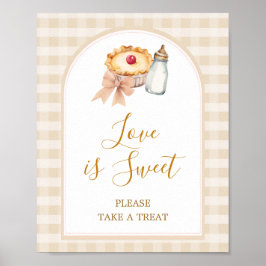 Pastel Süsse Pie Gingham Baby Dusche Liebe ist Swe Poster