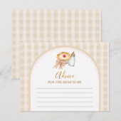 Pastel Süsse Pie Gingham Baby Shower Ratschläge Ma Begleitkarte (Vorne/Hinten)