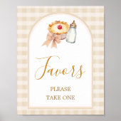 Pastel Süsse Pie Gingham Fall Baby Shower Favorite Poster (Vorne)
