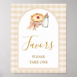 Pastel Süsse Pie Gingham Fall Baby Shower Favorite Poster