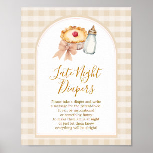 Pastel Süsse Pie Gingham Fall Spate Night Diapers Poster