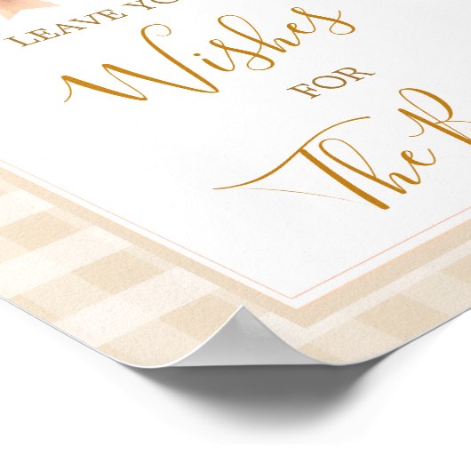 Pastel Süsse Pie Gingham Fall Verlasst Ihre Wünsch Poster (Ecke)