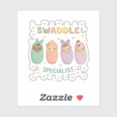 Pastel Swaddled Babies Cute Nursery Art Aufkleber (Blatt)
