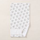 Pastel Swan and Floral Towel Trio Badhandtuch Set (Handtuch)