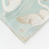 Pastel Swan Pattern Fleecedecke (Ecke)