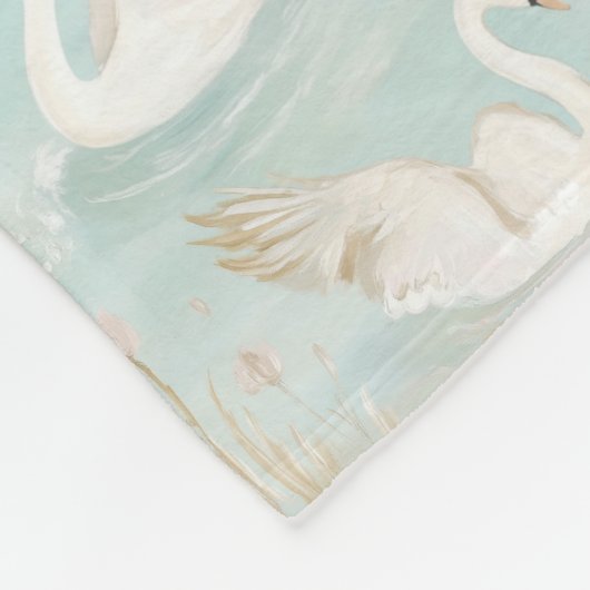 Pastel Swan Pattern Fleecedecke (Ecke)