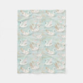 Pastel Swan Pattern Fleecedecke (Vorderseite)