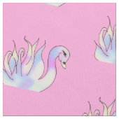 Pastel Swans Handgezeichnete Kunststoffe Stoff (Nahaufnahme)