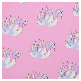 Pastel Swans Handgezeichnete Kunststoffe Stoff