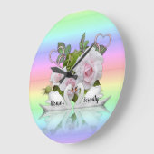 Pastel Swans Serenity Time Clock Große Wanduhr (Winkel)