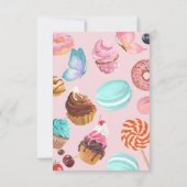 Pastel Sweet Candy Lolipop Cupcake Donut Birthday Dankeskarte (Rückseite)