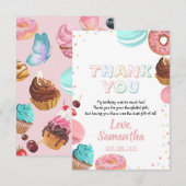 Pastel Sweet Candy Lolipop Cupcake Donut Birthday Dankeskarte (Vorne/Hinten)