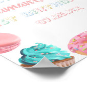 Pastel Sweet Candy Lolipop Cupcake Donut Birthday Poster (Ecke)