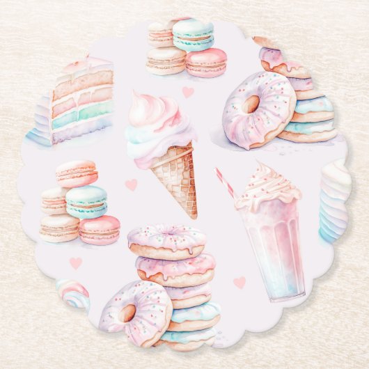 Pastel Sweet Geburtstagsparty Untersetzer (Vorderseite)