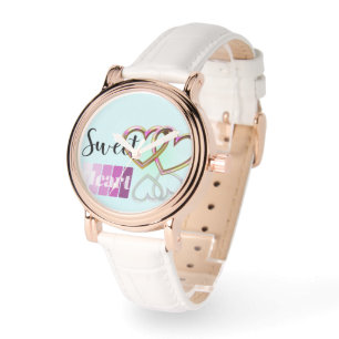Pastel Sweet-Heart Bangle Bracelet Armbanduhr