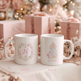 Pastel Sweet Holiday Treats Monogram Crest  Kaffeetasse