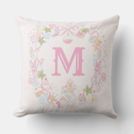 Pastel Sweet Holiday Treats Monogram Crest Kissen