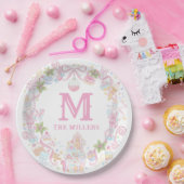 Pastel Sweet Holiday Treats Monogram Crest  Pappteller (Party)
