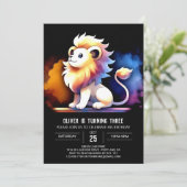 Pastel Sweet Lion Birthday Einladung (Stehend Vorderseite)