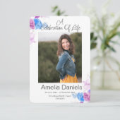 Pastel Sweet Pea Feier des Lebens Fotokarte Einladung (Stehend Vorderseite)