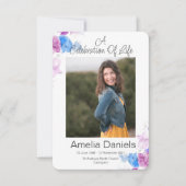 Pastel Sweet Pea Feier des Lebens Fotokarte Einladung (Vorderseite)