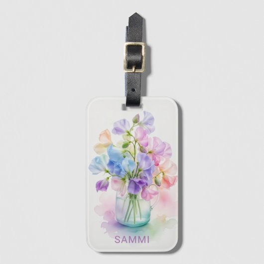 Pastel Sweet Pea Symphony Gepäckanhänger (Vorderseite Vertikal)