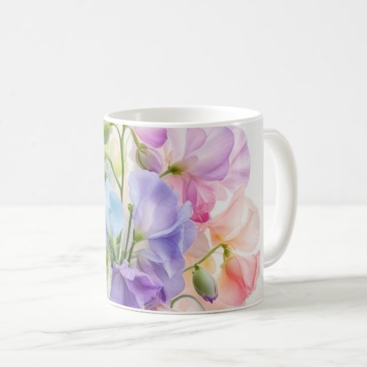 Pastel Sweet Pea Symphony Kaffeetasse (VorderseiteRechts)