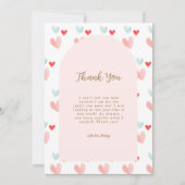 Pastel Sweetheart Arch Valentines Babydusche Dankeskarte (Vorderseite)