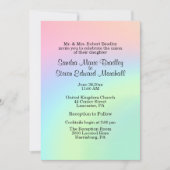Pastel Swirl Hochzeitseinladung mit Empfang Einladung (Vorderseite)