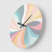 Pastel Swirl Hübsch Modern Frische Pasta machen Co Große Wanduhr (Winkel)
