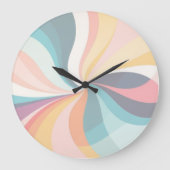 Pastel Swirl Hübsch Modern Frische Pasta machen Co Große Wanduhr (Vorderseite)