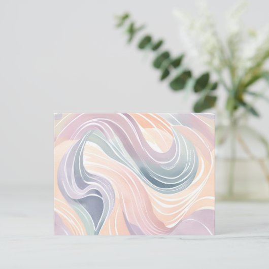 Pastel Swirl Muster | Farbe des Wassers Postkarte (Stehend Vorderseite)