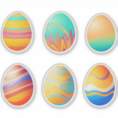 Pastel Swirl Ostereier Aufkleber (Vorderseite)