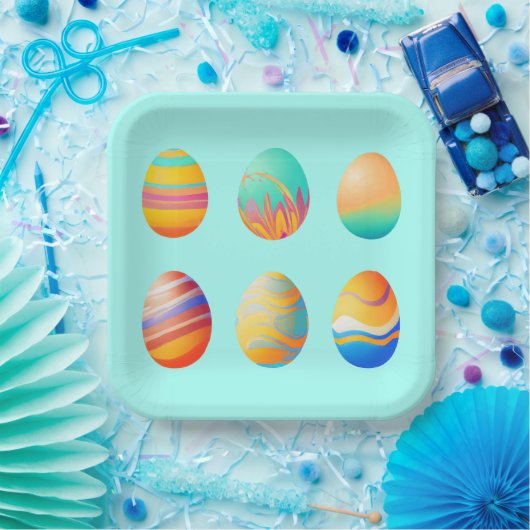Pastel Swirl Ostereier Pappteller (Party)