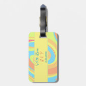 PASTEL SWIRL RETRO HINZUFÜGEN NAME SCHREIBDATUM MO GEPÄCKANHÄNGER (Rückseite vertikal)