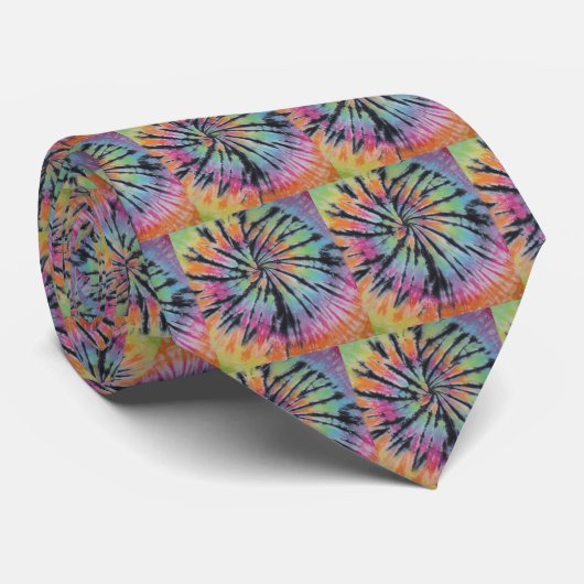 Pastel Swirl Spiral Gefärbte Krawatte Necktie (Gerollt)
