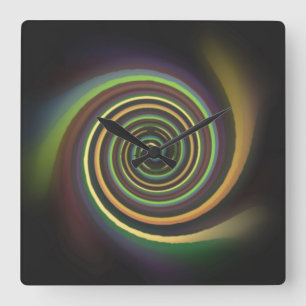 Pastel Swirl Square Wall Clock Quadratische Wanduhr