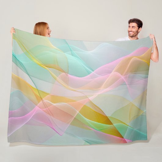 Pastel Symphony of Floating Sheer Ribbons Fleecedecke (Beispiel)