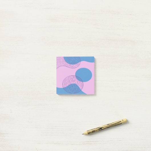 Pastel-Synthwave-Vaporwave-Retro-Post notiert Post-it Klebezettel (Auf Schreibtisch)