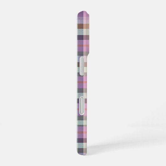 Pastel Tartan Plaid Pattern Design iPhone 16 Hülle (Rechte Seite)