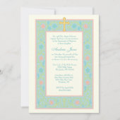 Pastel Taufe Mary und Jesus Floral Einladung (Vorderseite)